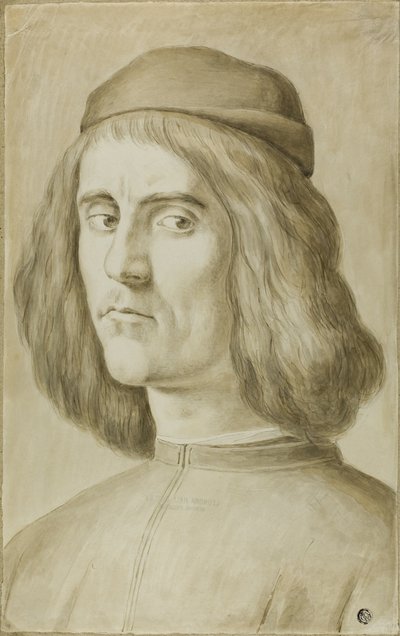 Porträttbyst av en ung man av Sandro Botticelli