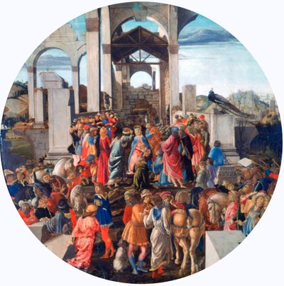 Konungarnas tillbedjan, c1470-1475 av Sandro Botticelli