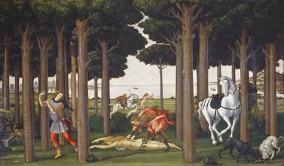 Berättelsen om Nastagio degli Honesti, panel II av Sandro Botticelli