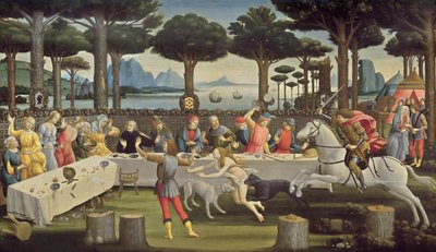 Berättelsen om Nastagio degli Onesti, panel 3 av Sandro Botticelli