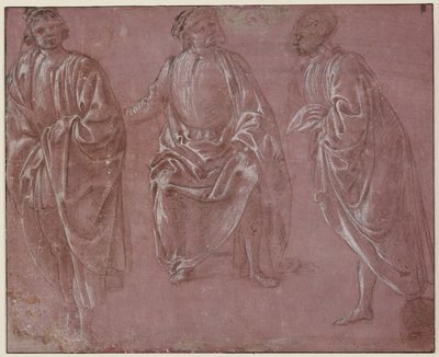 Tre klädda figurer av Sandro Botticelli