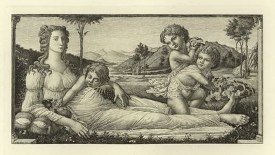 Venus liggande med Amor av Sandro Botticelli