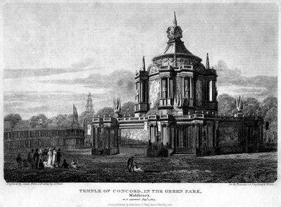 Temple of Concord, Green Park, Westminster, London, 1814. av Sands