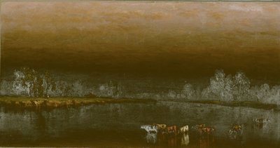 Kor i en damm vid solnedgången av Sanford Robinson Gifford