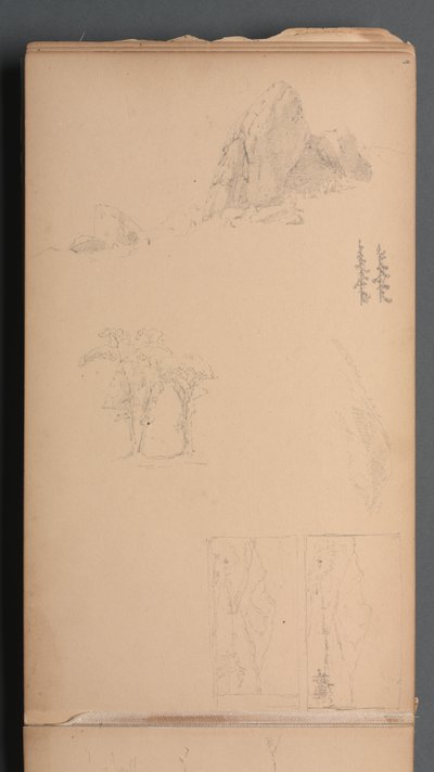 Skissbok, sidan 09: Berg och klippor, 1859. av Sanford Robinson Gifford