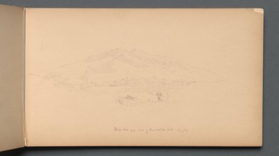 Skissbok, sidan 12: "Vita bergen från foten av Randolph Hill" av Sanford Robinson Gifford