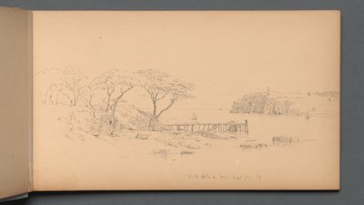 Skissbok, sidan 20: Peaks Island, ME, 7 september, 59, 1859. av Sanford Robinson Gifford