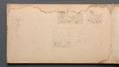 Skissbok, sidan 39: Maine Landscape Vignittes av Sanford Robinson Gifford