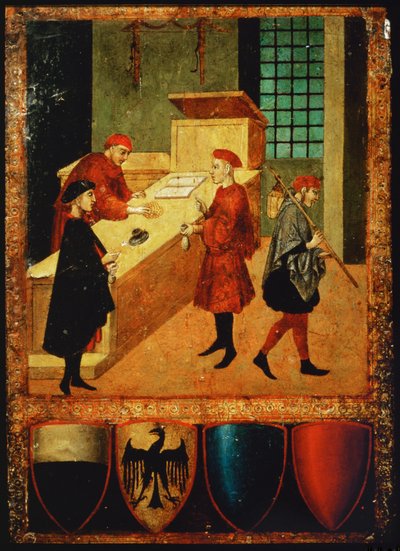 Anställda och arbetare som avlönas av kommunen Siena av Sano di also Ansano di Pietro di Mencio Pietro