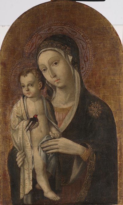 Madonna och barn (tempera på panel) av Sano di also Ansano di Pietro di Mencio Pietro