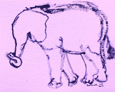 Teckning av en nyfiken elefant av Santhosh ch