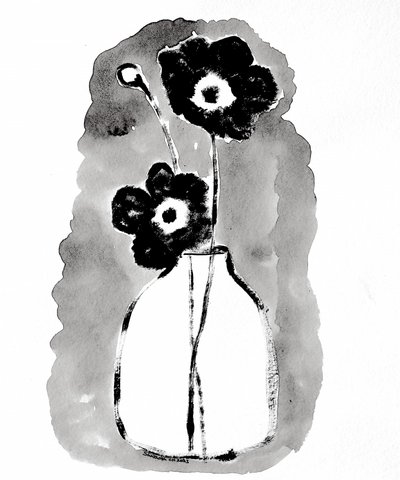 Mörka blommor i en vas av Santhosh ch