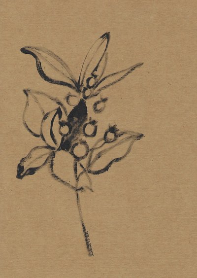 Botanisk illustration i jordnära toner av Santhosh ch