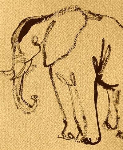 Elegant elefantteckning av Santhosh ch