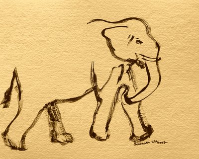 Uttrycksfull elefant i bläck av Santhosh ch