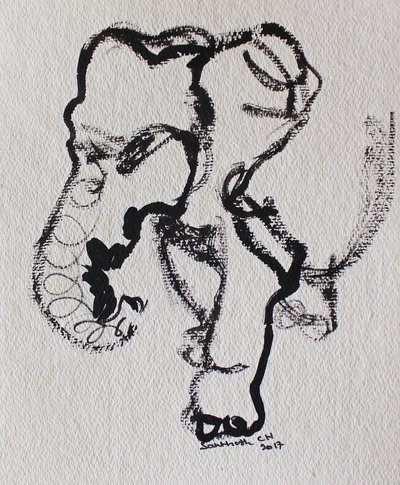 Expressiv linjeteckning av Santhosh ch