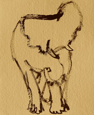Mild elefant i tusch av Santhosh ch