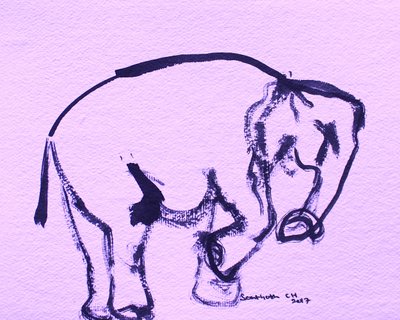 Mild elefant i bläck av Santhosh ch