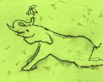 Glad elefant med blomma av Santhosh ch