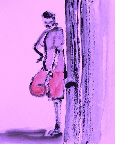 Lutande lila figur av Santhosh ch