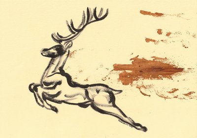 Skiss av en hoppande hjort av Santhosh ch