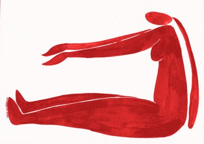 Minimalistisk röd yogafigur av Santhosh ch