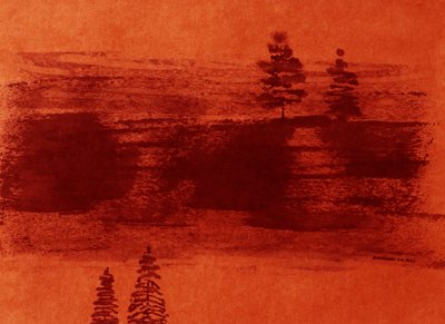Orange sjö i skymningen av Santhosh ch