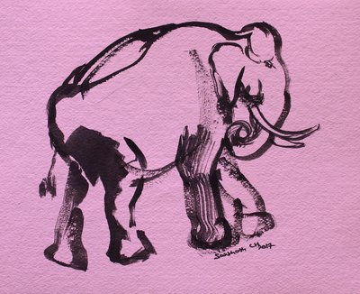 Penseldrag av en rosa elefant av Santhosh ch