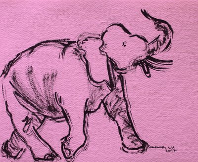 Skiss av en rosa elefant av Santhosh ch
