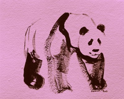 Penseldrag av en rosa panda av Santhosh ch
