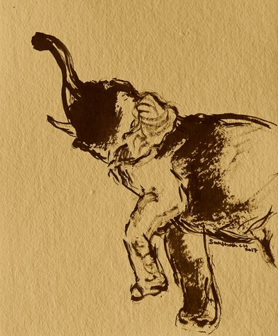 Kraftfull elefant som reser sig av Santhosh ch