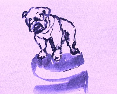 Skiss av en lila bulldogg av Santhosh ch