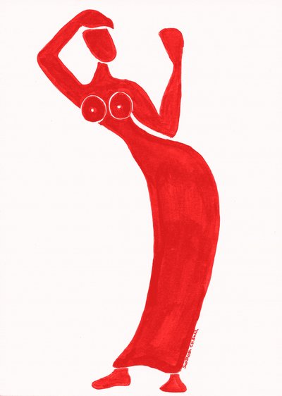 Röd dansande kvinna av Santhosh ch