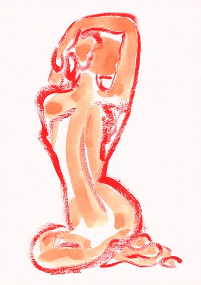 Studie av en sensuell röd figur av Santhosh ch