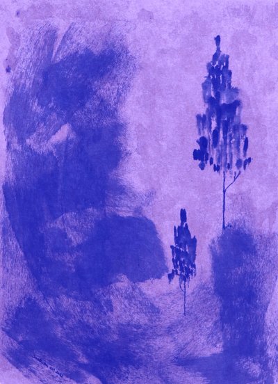 Fridfulla violetta träd av Santhosh ch