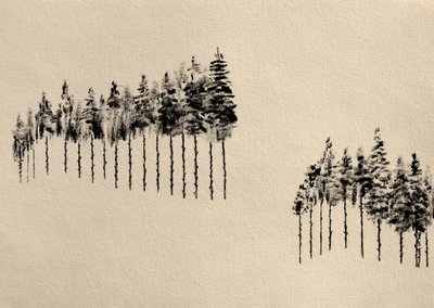 Stiliserad tallskog av Santhosh ch