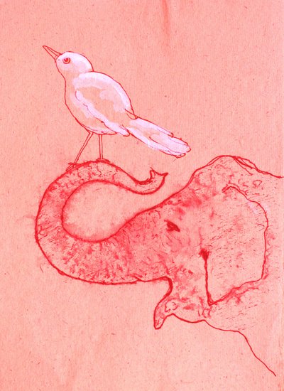 Nyckfull elefant och fågel av Santhosh ch