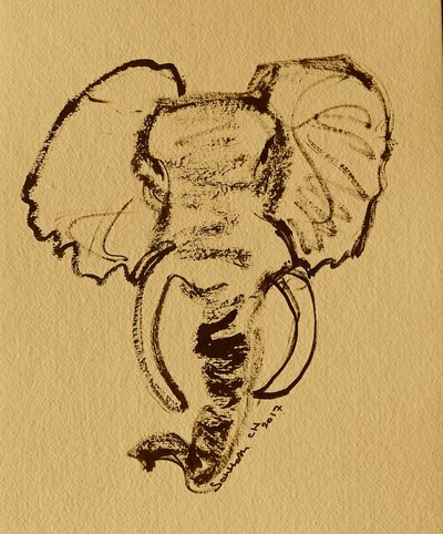 Skiss av en vild elefant av Santhosh ch