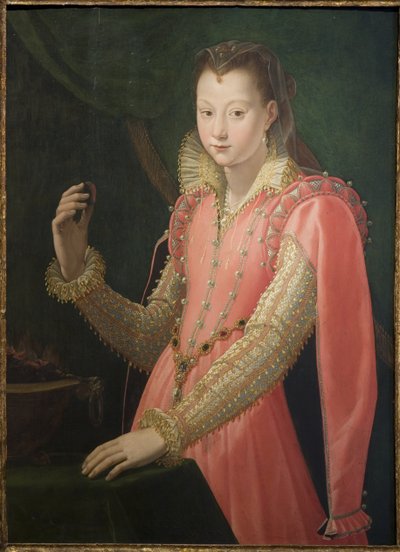 Porträtt av en ung kvinna som Portia Catonis av Santi di Tito