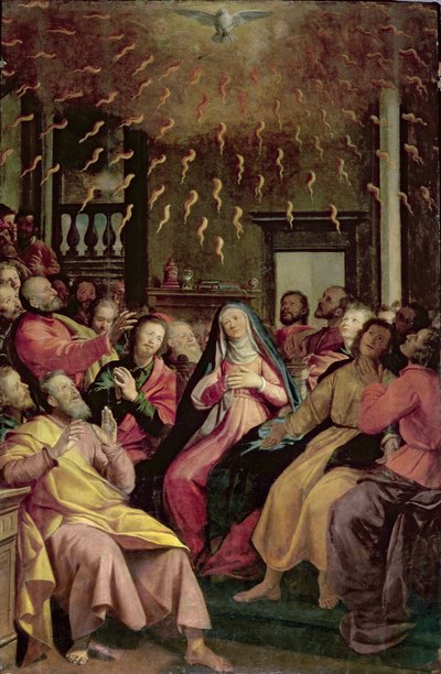 Pingstdagen, ca 1598 av Santi di Tito