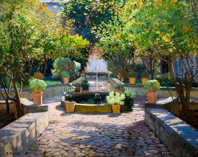 Domstolen för apelsinträd av Santiago Rusinol i Prats
