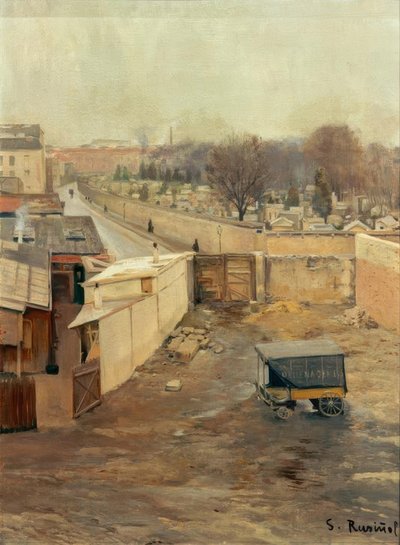 Utsikt över Montmartre-kyrkogården av Santiago Rusiñol