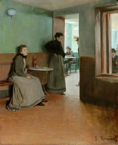 Akvarium (inne i ett kafé) av Santiago Rusiñol