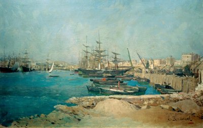 Barcelona, ​​hamn av Santiago Rusiñol