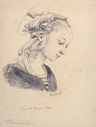 Byst från "Madonna med änglar" av Filippo Lippi av Santiago Rusiñol