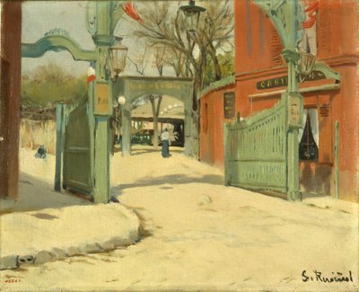 Ingång till parken Moulin de la Galette av Santiago Rusiñol