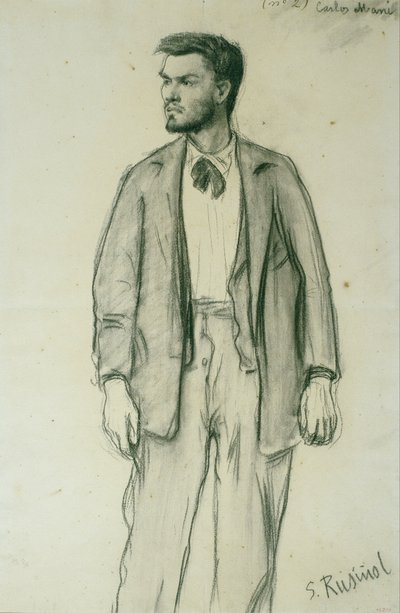 Porträtt av Carles Mani av Santiago Rusiñol