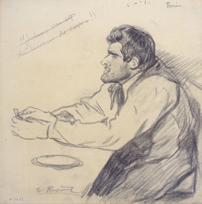 Porträtt av Pere Ferran av Santiago Rusiñol
