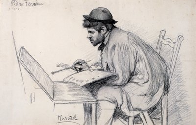 Porträtt av Pere Ferran målning av Santiago Rusiñol