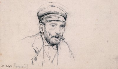 Studie av en hane av Santiago Rusiñol